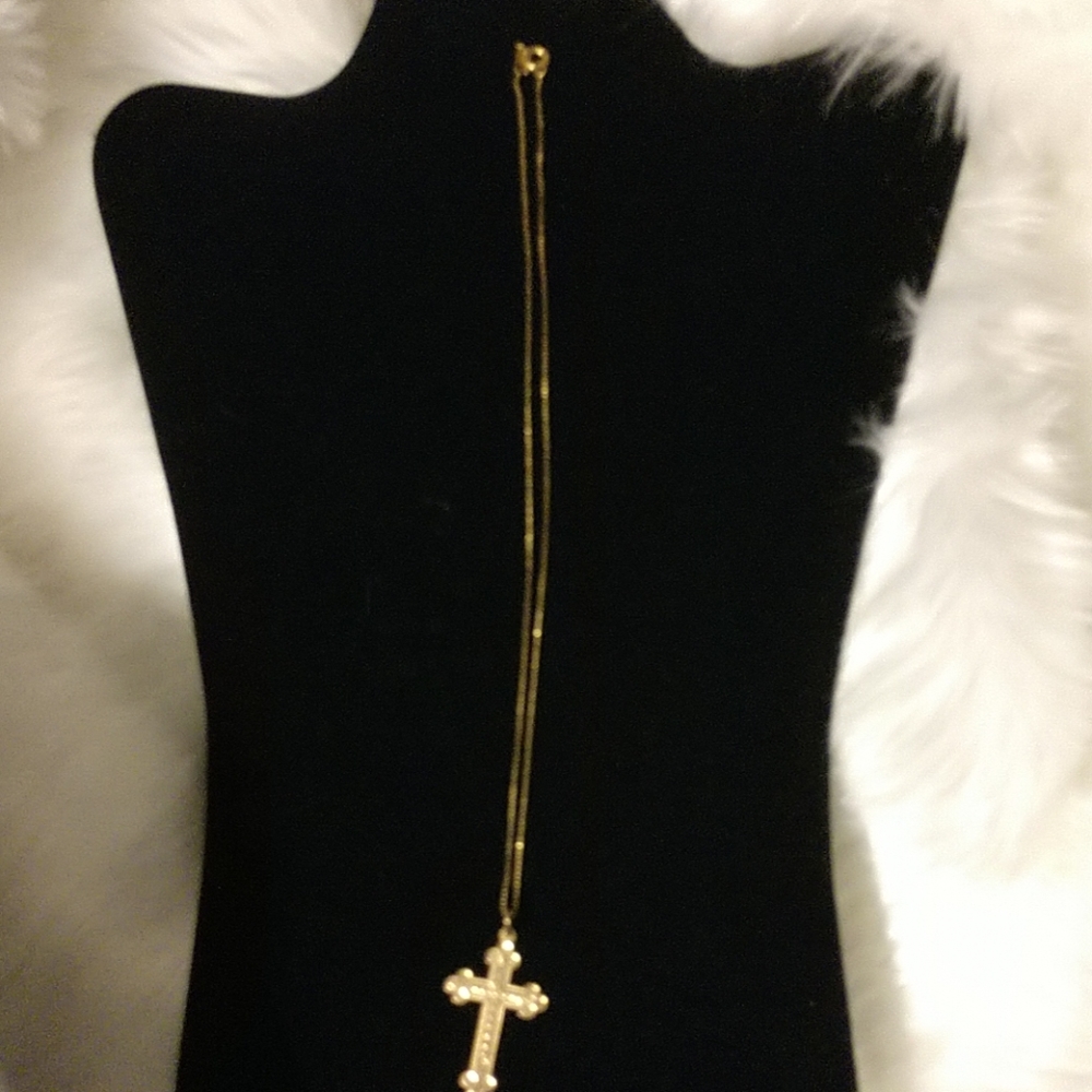 ANTIQUE Hallmarked Old Gold Trefoil Cross 19thC Arts&Crafts Movement - Picture 6 of 11